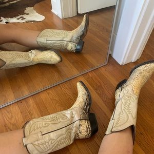 Leather Snakeskin Cowboy Boots